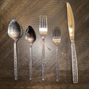 Vintage West Bend Fernwood 33 Pieces By Oneida Stainless Flatware